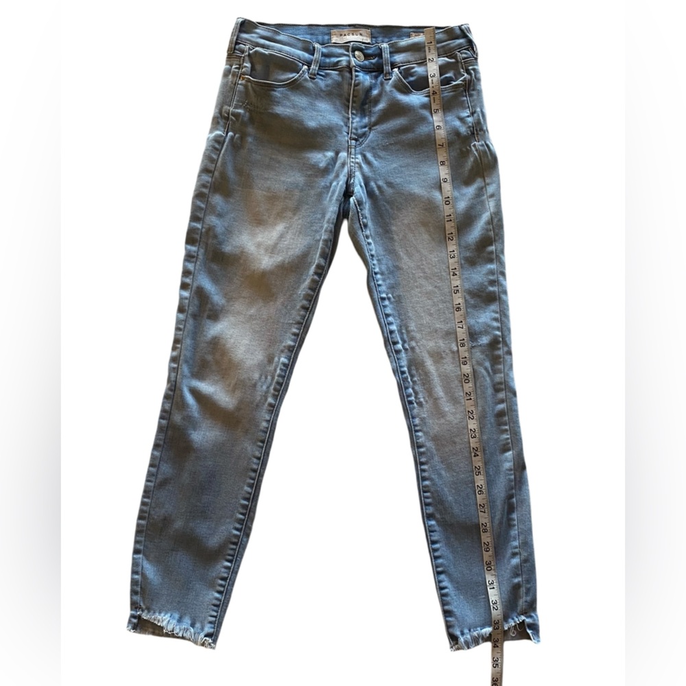 PACSUN Woman’s Jeans Pants Jagged Ankle Super Stretch Size 26 Great Condition! - Picture 6 of 14